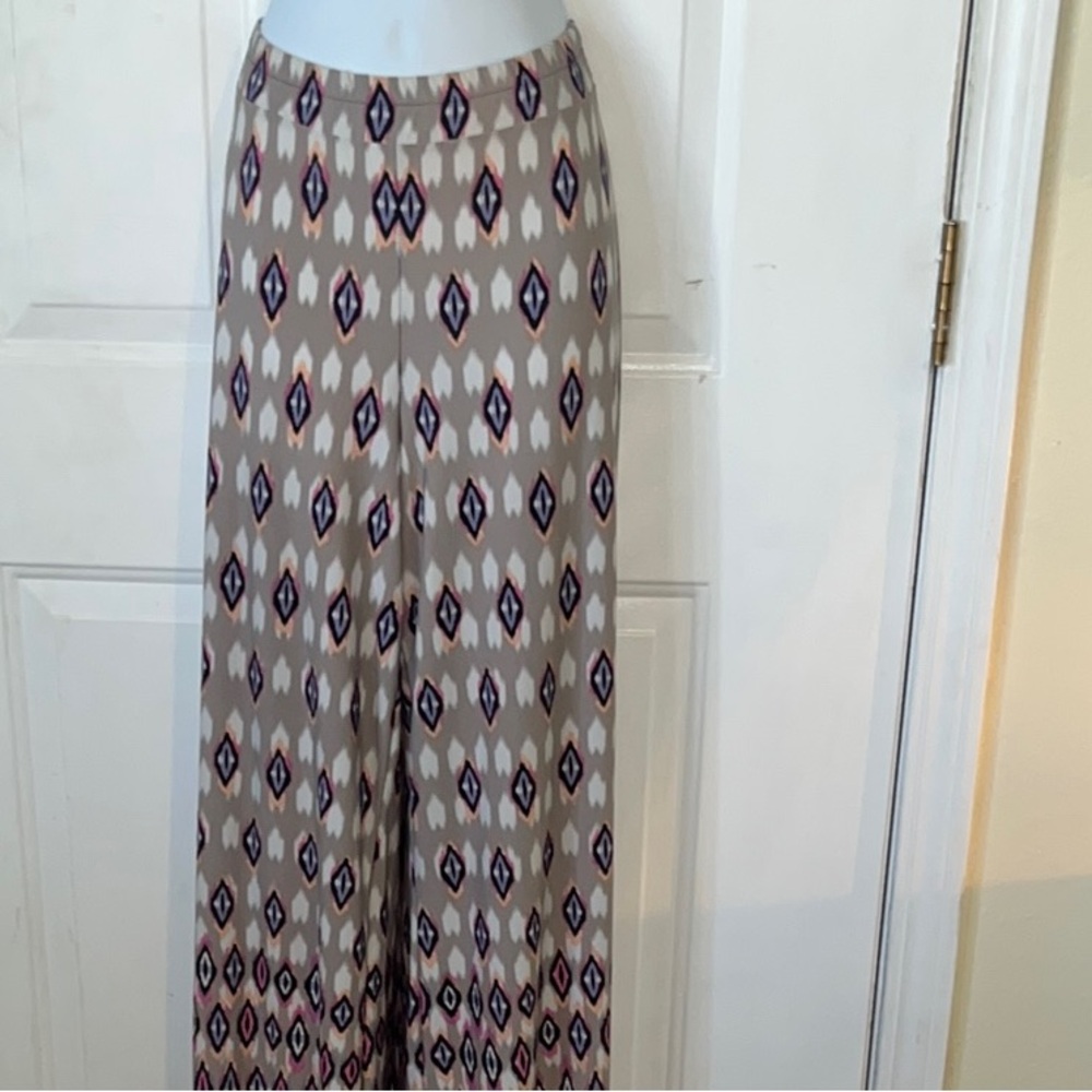 Geometric Patterned Wide-Leg Pants